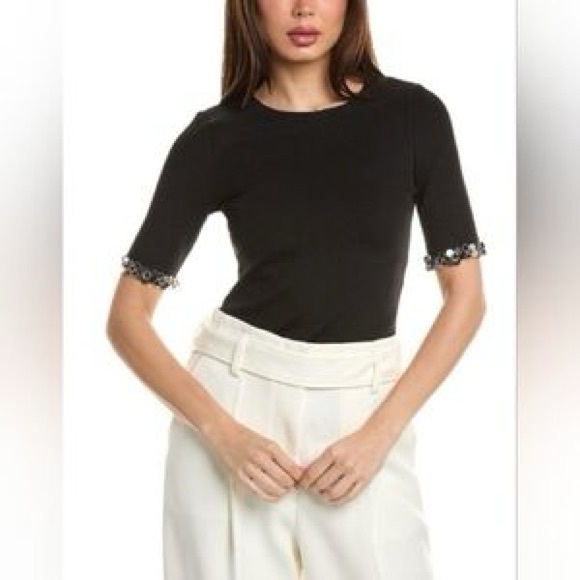 3.1 Phillip Lim Tops - Phillip Lim Black Embellished Sleeve Top